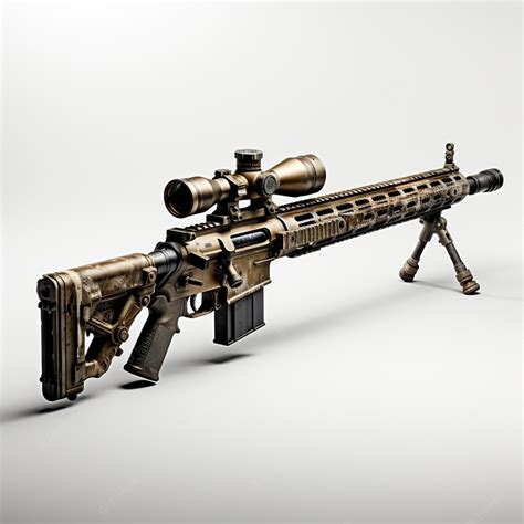 Premium Ai Image Sniper Rifle In A White Background