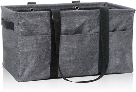 Amazon Thirty One Deluxe Utility Tote In Charcoal Crosshatch No