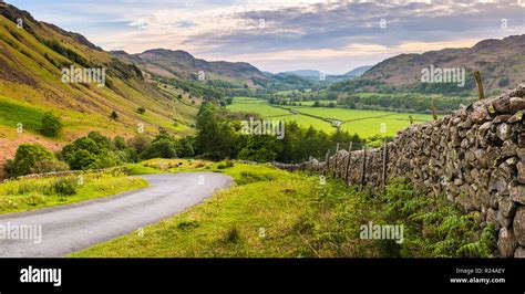 Hardknott Pass In Lake District National Park Unesco World Heritage Site Cumbria England