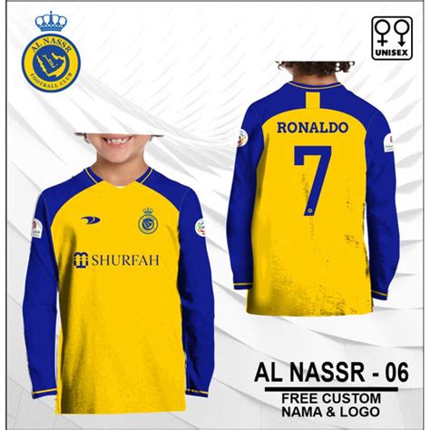 Jual Jersey Al Nassr Anak Baju Bola Cr7 Kaos Ronaldo Terbaru Lengan