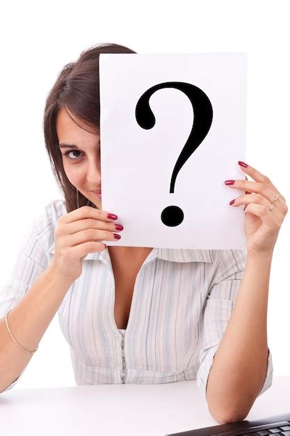 Premium Photo Business Woman Holding Question Mark