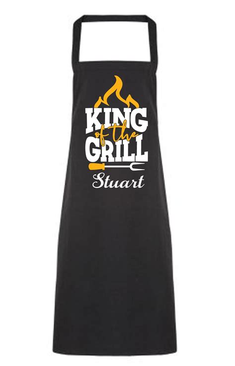 Personalised T Personalised King Of The Grill Apron Print My Tops