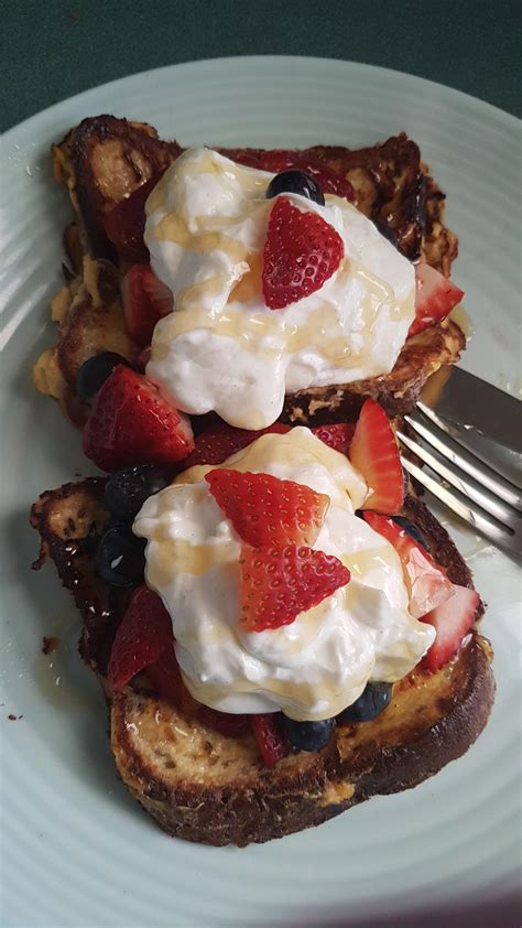 490cal French Toast With Berries Yoghurt And Tasmanian Leatherwood Honey Dining And Cooking