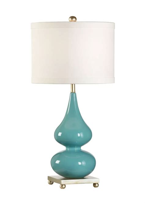 Sharpened Gourd Blue Ceramic Table Lamp By Wildwood Lamps 31″ Fine