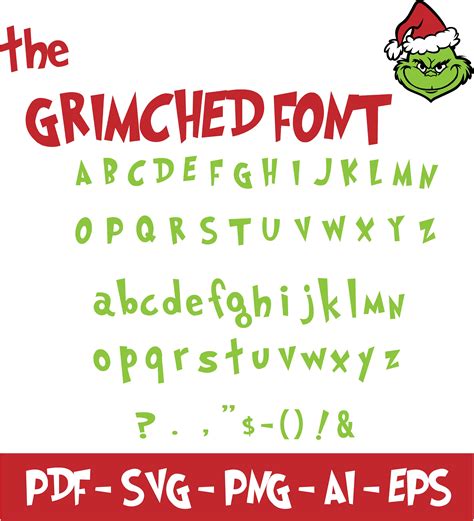 Grinch Font Svg Grinch Svg Grinch Alphabet Clip Art Cutting Files For