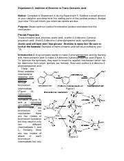 Experiment Addition Of Bromine To Trans Cinnamic Acid Pdf