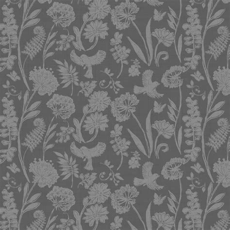 David Textiles 44 Cotton Tonal Floral Fabric By The Yard Gray