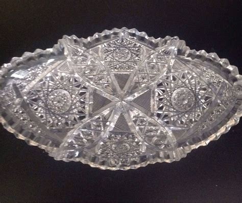 Vintage Cut Crystal Relish Dish Etsy