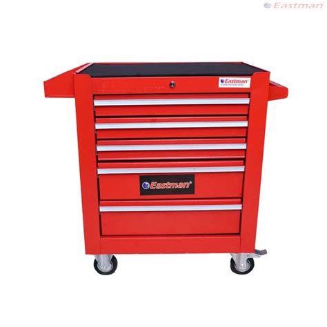 Eastman Stainless Steel Red Tool Trolley 5 Drawers ETC 5D ID