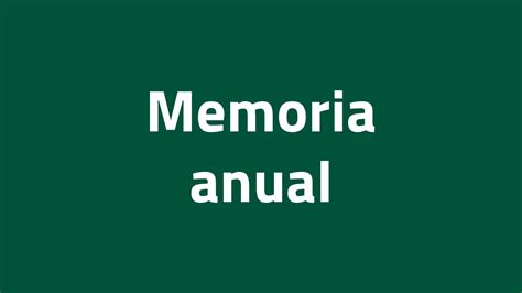 Memoria Anual De Actividades