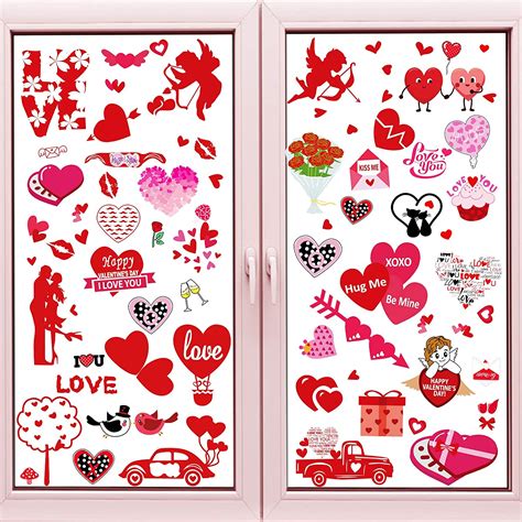 Amazon Konsait Valentine S Day Window Clings Decorations 8 Sheets