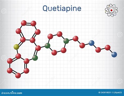 Quetiapine Molecule It Is Neuroleptic Atypical Antipsychotic