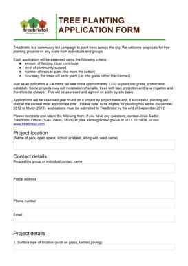 Fillable Online Bristol Gov Tree Planting Application Form Pdf 238 KB