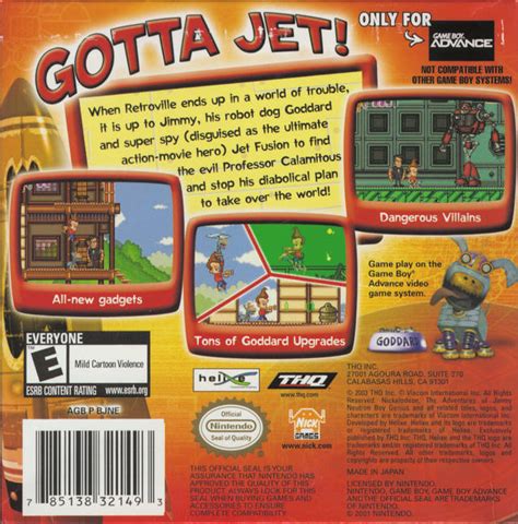 The Adventures of Jimmy Neutron Boy Genius: Jet Fusion Box Shot for Game Boy Advance - GameFAQs