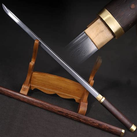 Chinese Sword Tang Dynasty Straight Blade Sword Hand made Damascus ...