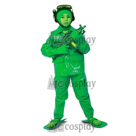 Little Kids Green Army Man Cosplay Soldier Costume Boys Halloween In