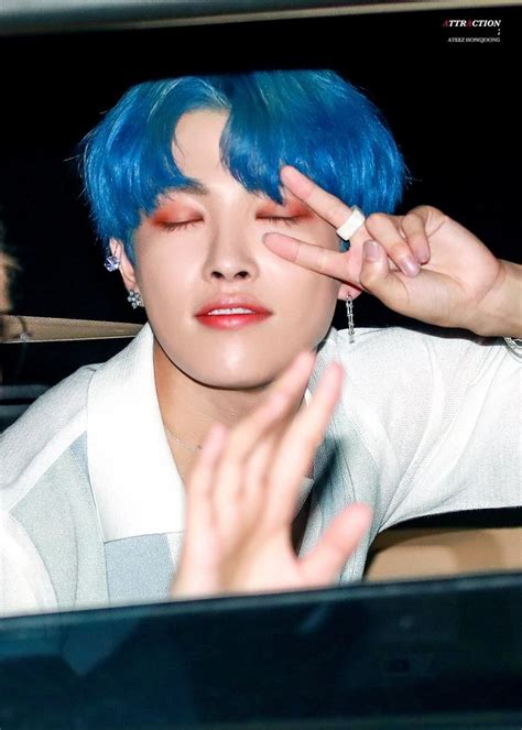 Attraction On Twitter Kim Hongjoong Blue Hair How To Look Pretty