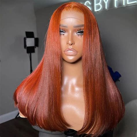 Tuneful Orange Glueless Straight 4x6 13x6 Lace Front Closure Human Hair