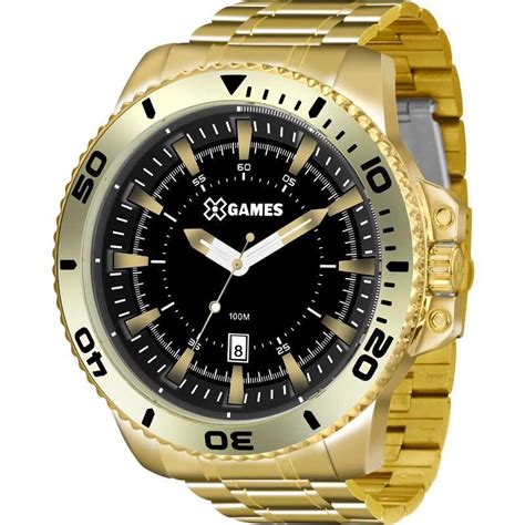 Relógio Xgames Masculino Dourado Xmgs1024 P2Kx Grande Submarino