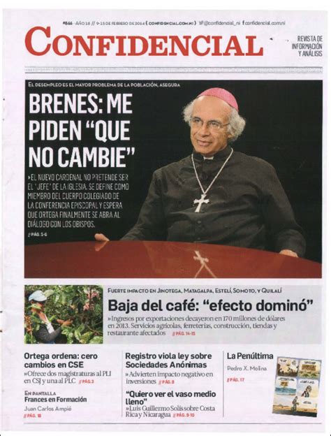 Cardenal Leopoldo Brenes Me Piden Que No Cambie Confidencial Club