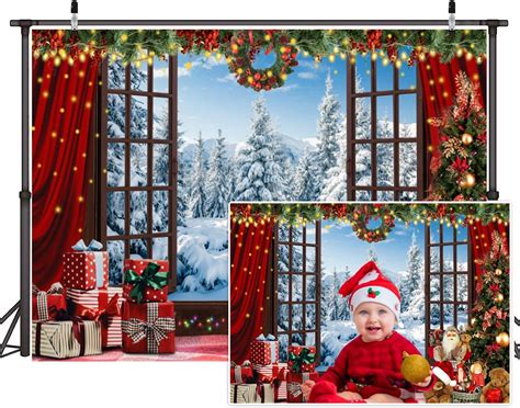 Amazon X Ft Christmas Window Backdrop For Photography Winter