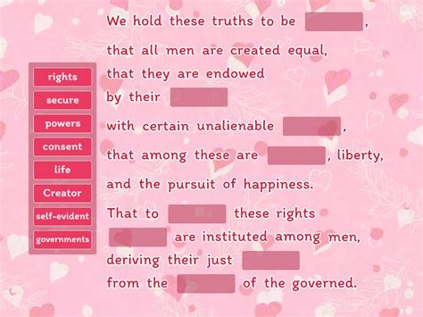 Declaration Of Independence Complete The Sentence