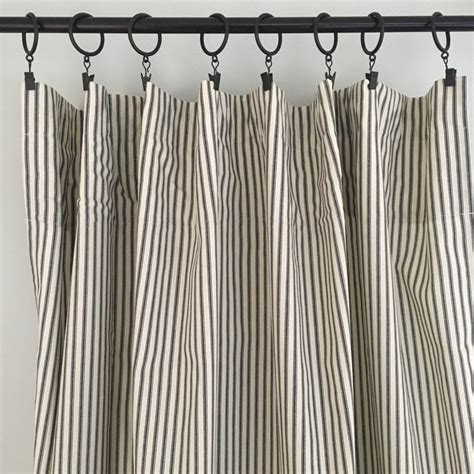 Black Ticking Stripe Curtain Panel Ticking Stripe Curtains Striped