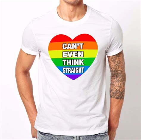 Cant Even Think Straight Mens T Shirt Funny Lgbt Pride Cotton Short