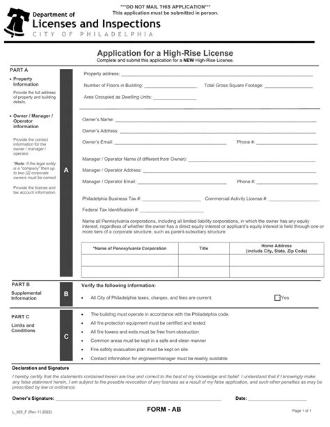 Form Ab L025f Fill Out Sign Online And Download Fillable Pdf City Of Philadelphia