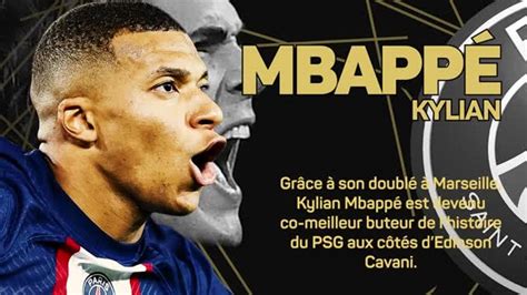 PSG Kylian Mbappé égale le record de buts d Edinson Cavani