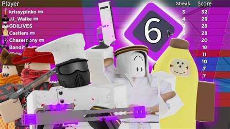 Arsenal Youtubers In One Purple Team Roblox Youtube