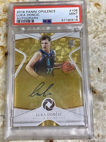 Luka Doncic 2018 2019 Panini Opulence 106 Autograph 99 Psa 9 Rookie