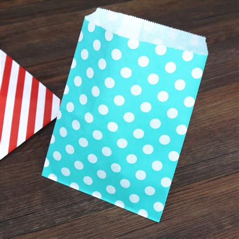 Candy Chevron Paper Bag Chevron Dot Stripe Treat Craft Paper Popcorn Bags Food Safe Party Favor