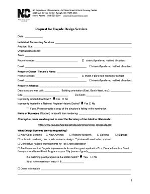 Fillable Online Request For Fa Ade Design Services Downtown Boone Fax