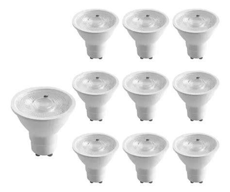 Kit de 10 lámparas LED dicroicas regulables 6 W Mr16 2700 K Bivolt