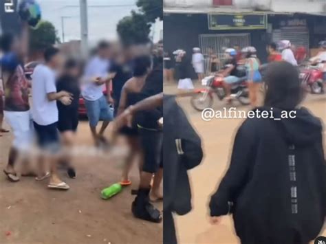 V Deo Mostra Briga Generalizada Em Rua Agitada De Rio Branco Homem