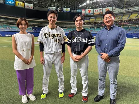 阪神タイガースさんのインスタグラム写真 阪神タイガースinstagram「試合終了後、大竹耕太郎 選手が大学の先輩•ソフトバンク