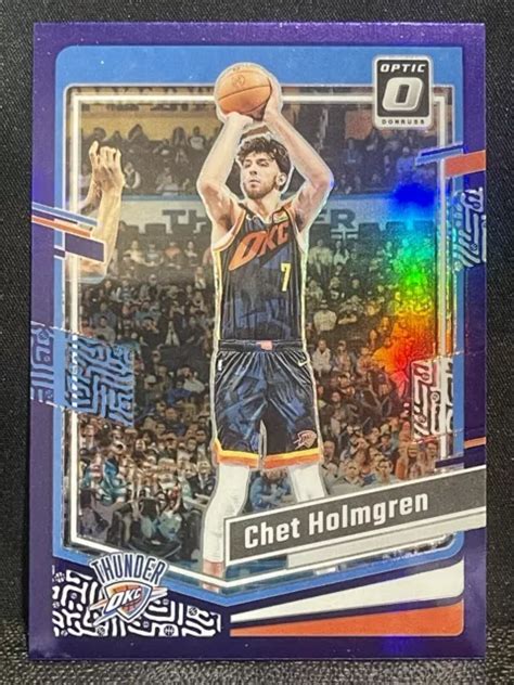 CHET HOLMGREN 2023 24 Panini Donruss Optique Violet Holo Prizm 114 OKC