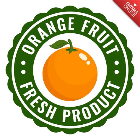 Fresh Orange Fruits Organic Logo Design Template Free Design Template