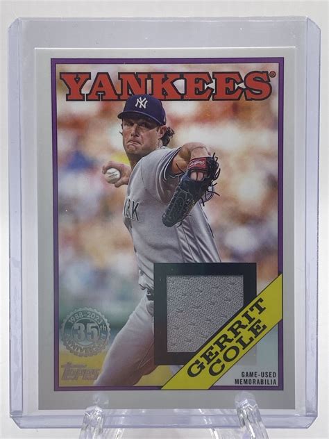 2023 Topps Series 1 Gerrit Cole 1988 Relics Game Used Jersey 88r Gc Ny