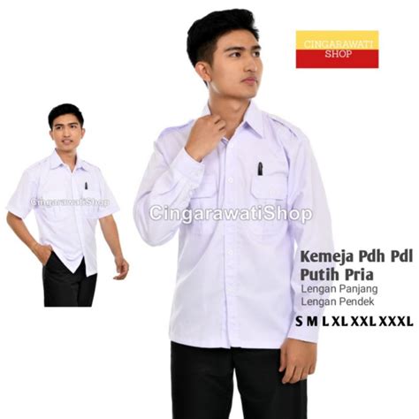 Jual Kemeja Pdl Putih Lengan Panjang Lengan Pendek Baju Pdh Putih Pemda