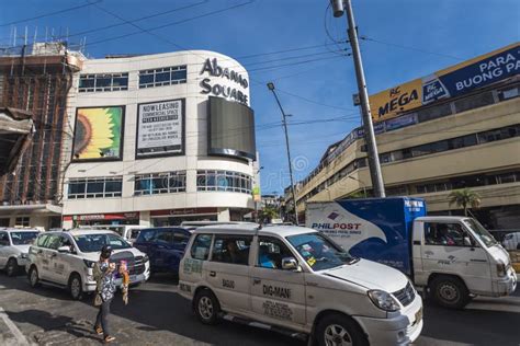 Baguio City Philippines Vehicles Pass By Abanao Square A Local Mall