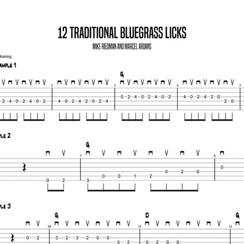 12 Traditional Bluegrass Licks Mike Riedman Advanced Lessons With Marcel