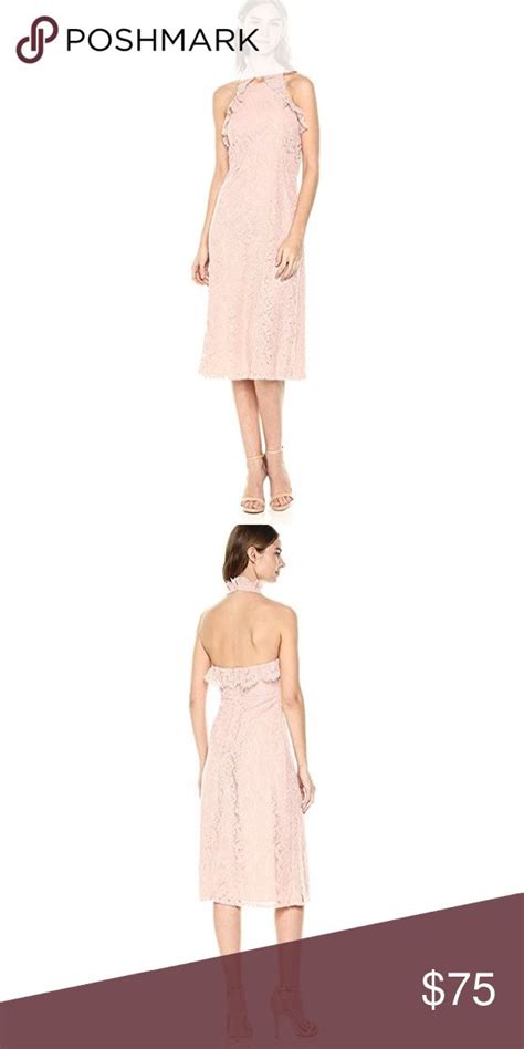 New • Nanette Lepore • Lace Halter Midi Dress Pink Pink Midi Dress