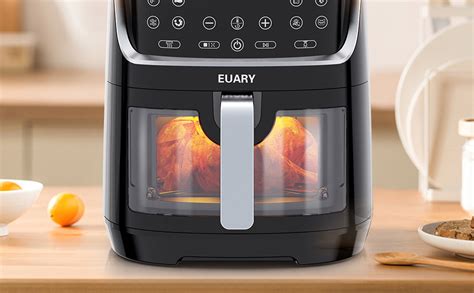 EUARY Friteuse sans Huile 8L Avec Fenêtre Visible Air Fryer 1700W