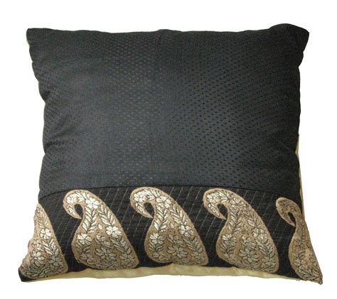 Ethnic Silk Cushion Covers In Black And Gold For Royal Etsy