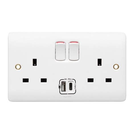 Legrand 730079 Socket 2 Gang Switched Usb 13a Finish White Sparkshop Online Electrical