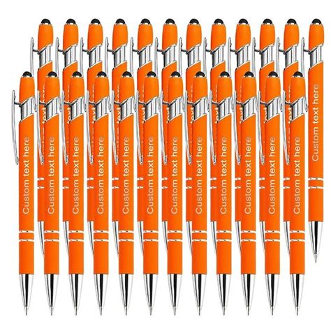 24 Pcs Personalized Yellow Pens Bulk with Stylus Tip,Custom Engraving ...