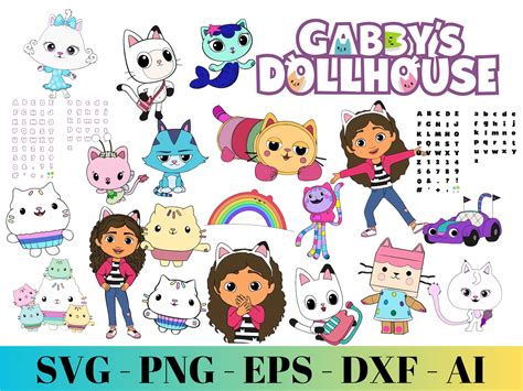 Gabbys Dollhouse Svg Bundle Gabbys Dollhouse Font Svg Gabbys Dollhouse Svg Files For Cricut