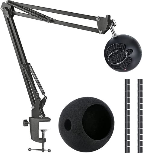 Amazon Snowball Ice Mic Boom Arm Stand With Pop Filter Compatible